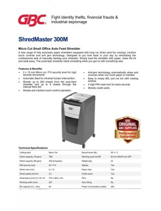 GBC Shredmaster 300M 全自動微粒碎紙機