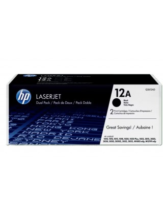 HP 12A 2個裝黑色原廠 LaserJet 碳粉盒 (Q2612AD)